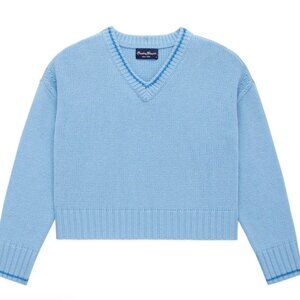 ROWING BLAZERS Women’s Cashmere Callie V-Neck Sweater – Sky Blue –NWT
